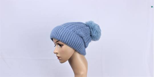 Head Start cabled cashmere  lined beanie blue STYLE : HS/4940BLU